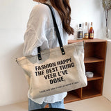 Canvas Women's Shoulder Bag Casual Travel Tote School Bag Large Capacity