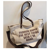 Canvas Women's Shoulder Bag Casual Travel Tote School Bag Large Capacity