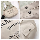 Letter Pattern Women Crossbody Canvas Bag Casual Portable Ladies Shoulder Bags