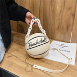 Soccer Basketball Crossbody Bag Round Small Shoulder Bag