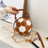Soccer Basketball Crossbody Bag Round Small Shoulder Bag
