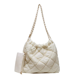 Lingge Chains Tote Bag Large Capacity Quilted Shoulder Bags