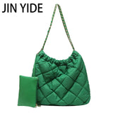 Lingge Chains Tote Bag Large Capacity Quilted Shoulder Bags