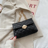 Lingge Embroidery Messenger Bag Women High Soft Female Leisure Crossbody Sho