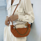 Linggn Metal Chain Shoulder Bags Women Winter Handbags Ladies Crossbody Bag