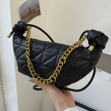 Linggn Metal Chain Shoulder Bags Women Winter Handbags Ladies Crossbody Bag