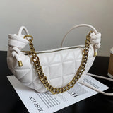 Linggn Metal Chain Shoulder Bags Women Winter Handbags Ladies Crossbody Bag