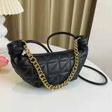 Linggn Metal Chain Shoulder Bags Women Winter Handbags Ladies Crossbody Bag