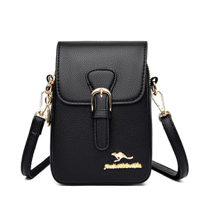 Lock Shoulder Bags Vertical Double-Layer Solid Ladies Messenger