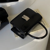 Small Square Shoulder Bag Patent Leather Chain Clutch Purse Handbag