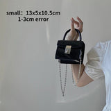 Small Square Shoulder Bag Patent Leather Chain Clutch Purse Handbag