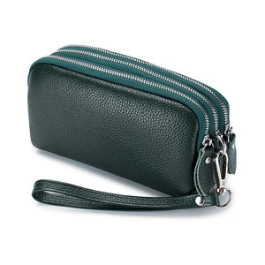 Leather Long Wallet Clutch with Phone Pocket