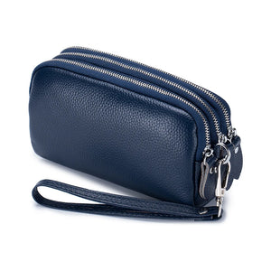 Leather Long Wallet Clutch with Phone Pocket