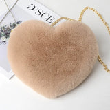 Love Heart Shoulder Bag Crossbody Chain Messenger Purse Solid Color Women Bags