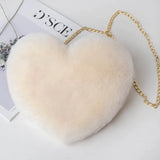 Love Heart Shoulder Bag Crossbody Chain Messenger Purse Solid Color Women Bags