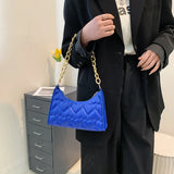 Love Heart Embossed Handbag Leather Chain Shoulder Shopping Bag