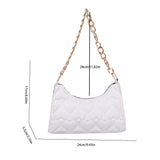 Love Heart Embossed Handbag Leather Chain Shoulder Shopping Bag