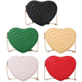 Love Heart Mini Shoulder Bags Leather Rhombic Purses Handbag for Women