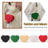 Love Heart Mini Shoulder Bags Leather Rhombic Purses Handbag for Women