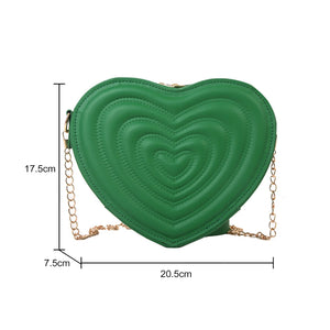 Love Hearts Mini Shoulder Bags for Women Leather Tote Crossbody Bags