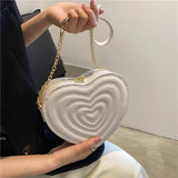 Love Hearts Mini Shoulder Bags for Women Leather Tote Crossbody Bags