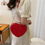 Love Hearts Mini Shoulder Bags for Women Leather Tote Crossbody Bags