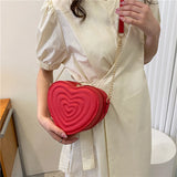 Love Hearts Mini Shoulder Bags for Women Leather Tote Crossbody Bags