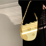 Cheese Shape Women Shoulder Bag Yellow Pu Leather Girls High Purse Handbags