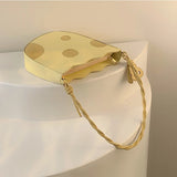 Cheese Shape Women Shoulder Bag Yellow Pu Leather Girls High Purse Handbags