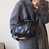 Lozenge Saddle Shoulder Bag Soft Leather Crossbody Winter Messenger Purse
