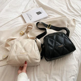 Lozenge Saddle Shoulder Bag Soft Leather Crossbody Winter Messenger Purse