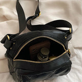 Lozenge Saddle Shoulder Bag Soft Leather Crossbody Winter Messenger Purse