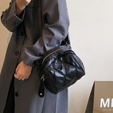 Lozenge Saddle Shoulder Bag Soft Leather Crossbody Winter Messenger Purse