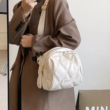 Lozenge Saddle Shoulder Bag Soft Leather Crossbody Winter Messenger Purse