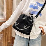 Luminous Butterfly Messenger Bag Women Drawstring Chain Shoulder Pouch