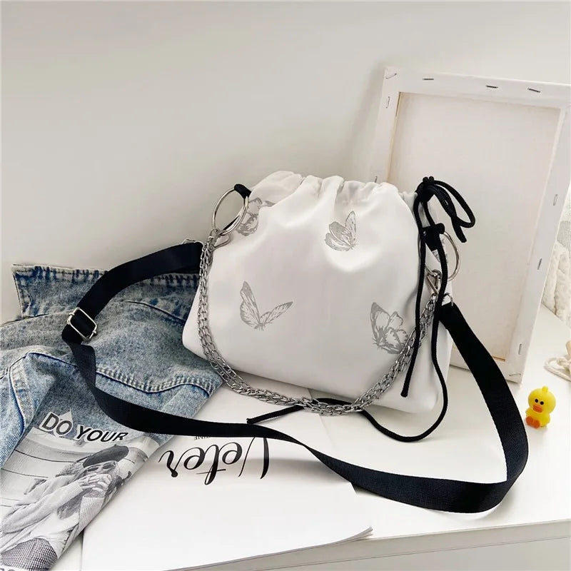 Luminous Butterfly Chain Shoulder Pouch