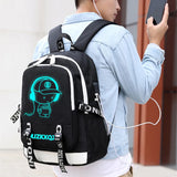 Luminous Laptop Backpack Boys School Bag Men Waterproof Travel Bagpack