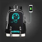 Luminous Laptop Backpack Boys School Bag Men Waterproof Travel Bagpack