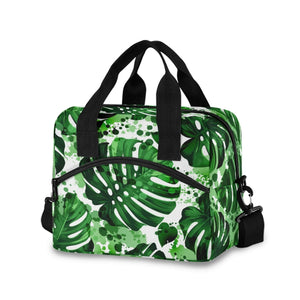 Tropical Palm Leaves Print Lunch Bag Multicolor