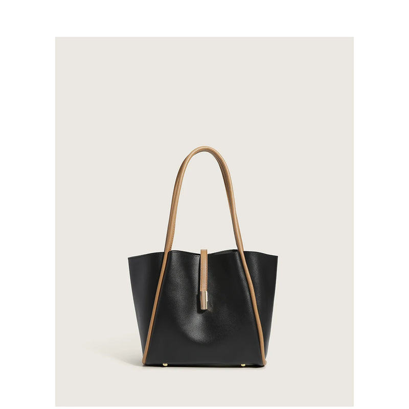 Women's PU Leather Shoulder Tote Bag Large Capacity Handbag