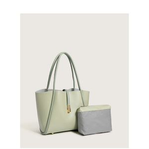 Women's PU Leather Shoulder Tote Bag Large Capacity Handbag