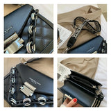 Leather Crossbody Bag Chain Shoulder Handbag for Women Casual