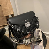 Leather Crossbody Bag Chain Shoulder Handbag for Women Casual