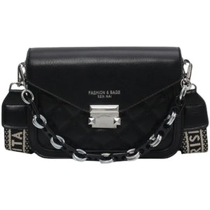 Leather Crossbody Bag Chain Shoulder Handbag for Women Casual