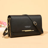 Women PU Leather Crossbody Messenger Bag Multifunction Clutch Purse