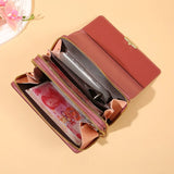 Women PU Leather Crossbody Messenger Bag Multifunction Clutch Purse