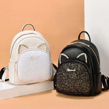 Women Soft Leather Backpack Double Zipper Shoulder Bags Outdoor Travel Totes