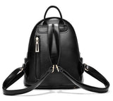 Women Soft Leather Backpack Double Zipper Shoulder Bag Small Outdoor Travel Tote