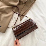 Stone Pattern Shoulder Bag Flap Ladies Hand Bags