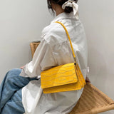 Stone Pattern Shoulder Bag Flap Ladies Hand Bags